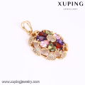 64155 xuping moda venta al por mayor 18 k delicat italiano multicolor circón piedra chapado en oro juegos de joyas